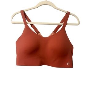 Zyia Active Activewear Sports Bra Rust Orange Medium Crisscross Back‎